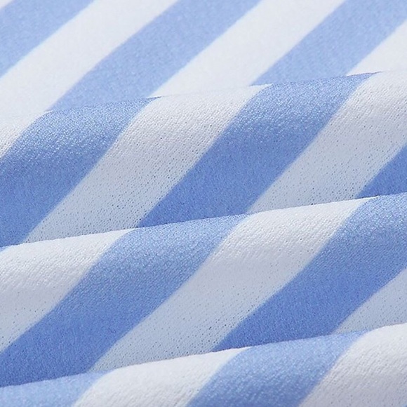 Periwinkle Light Blue & White Stripe Jumpsuit - Picture 7 of 8